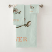 かわいいモダンアクアブルーボーイズリトルセーラー航海の バスタオルセット (インサイチュ)