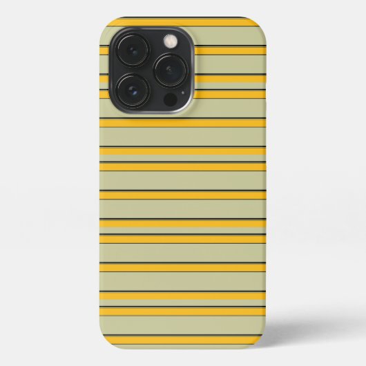 かわいいモダンイエローストライプス iPhoneケース (裏面)