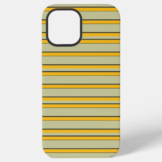 かわいいモダンイエローストライプ iPhoneケース (裏面)