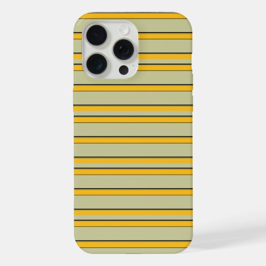 かわいいモダンイエローストライプ iPhoneケース (裏面)