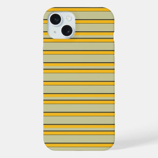 かわいいモダンイエローストライプ iPhoneケース (裏面)