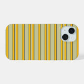 かわいいモダンイエローストライプ iPhone 15ケース (裏面横)
