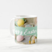 かわいいモダンイースターコラージュのスクラップブックの写真 コーヒーマグカップ (正面左)