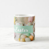 かわいいモダンイースターコラージュのスクラップブックの写真 コーヒーマグカップ (中央)