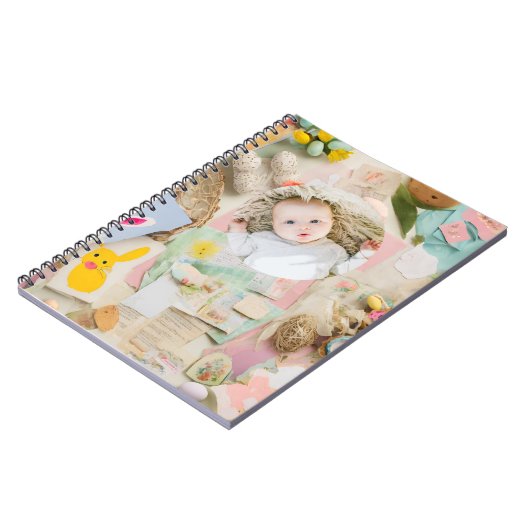 かわいいモダンイースターコラージュのスクラップブックの写真 ノートブック (左側)