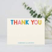 かわいいモダンカラフルタイポグラフィ名 サンキューカード (スタンド正面)