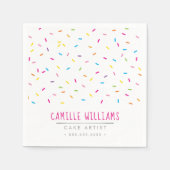 かわいいモダンカラフルパターン(の模様が)あるおもしろいパーティー スタンダードカクテルナプキン (正面)