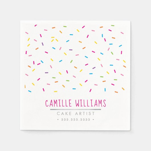 かわいいモダンカラフルパターン（の模様が）あるおもしろいパーティー スタンダードカクテルナプキン (正面)