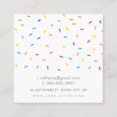 かわいいモダンカラフルパターン（の模様が）あるパーティーを振りかける スクエア名刺 (裏面)