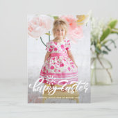 かわいいモダンカリグラフィー イースターの写真 シーズンカード (スタンド正面)
