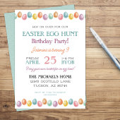 かわいいモダンガールまたはボーイースター誕生日招待状 招待状