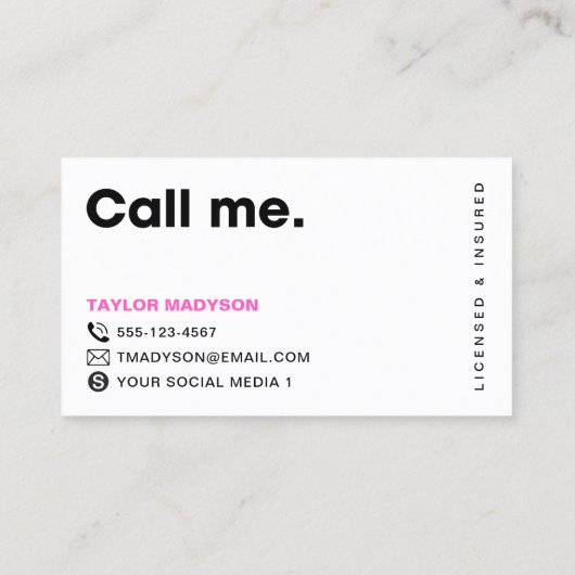 かわいいモダンキャットシッター 名刺 (裏面)