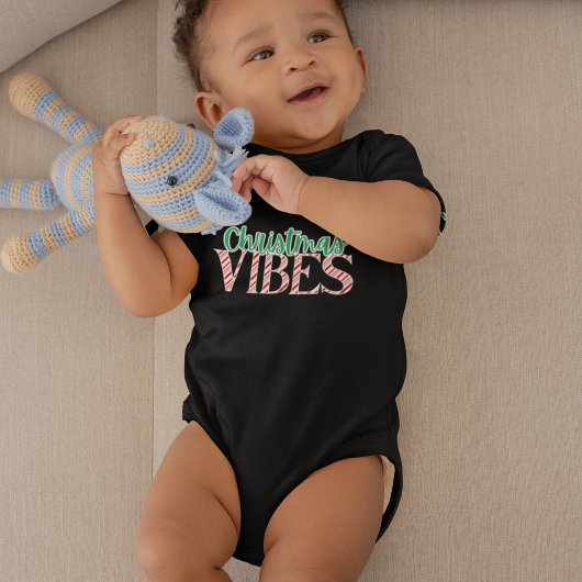 かわいいモダンキャンディーケーンクリスマスベビー ベビーボディスーツ