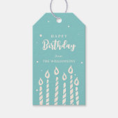 かわいいモダンキャンドルハッピーバースデーグリーティング ギフトタグ (正面)
