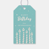 かわいいモダンキャンドルハッピーバースデーグリーティング ギフトタグ (裏面)
