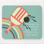 かわいいモダンクラシック80sピクレストライプのルボールブルー マウスパッド (正面)