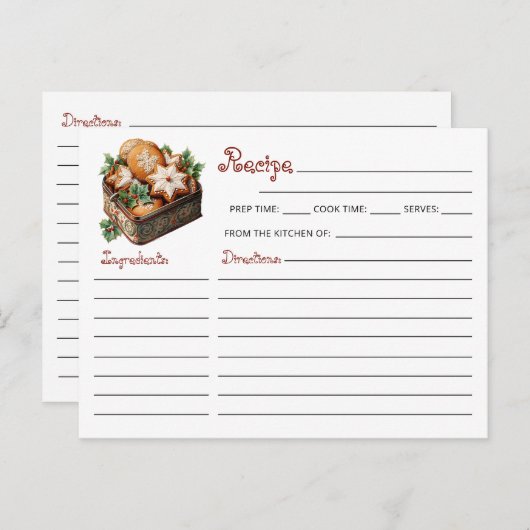 かわいいモダンクリスマスクッキー交換レシピ ポストカード (正面/裏面)