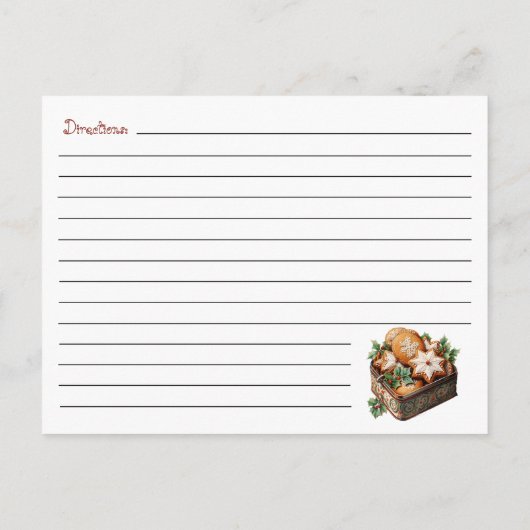 かわいいモダンクリスマスクッキー交換レシピ ポストカード (裏面)