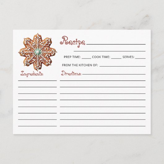 かわいいモダンクリスマスクッキー交換レシピ ポストカード (正面)