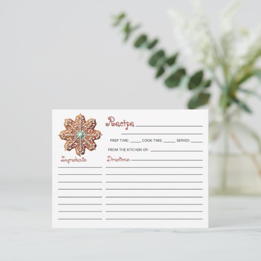 かわいいモダンクリスマスクッキー交換レシピ ポストカード (スタンド正面)