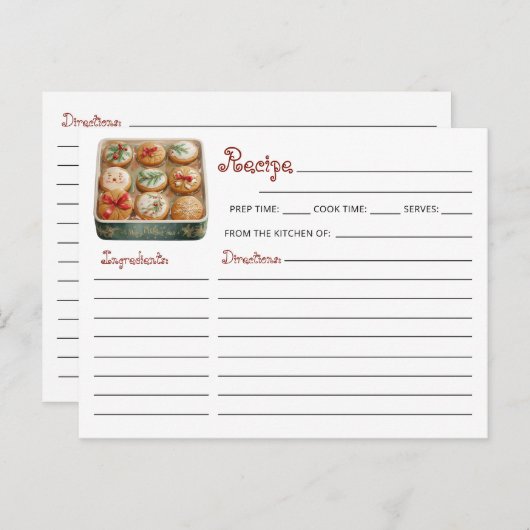 かわいいモダンクリスマスクッキー交換レシピ ポストカード (正面/裏面)