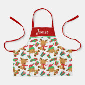 かわいいモダンクリスマストナパーソナライズされたーナ名 エプロン (正面)