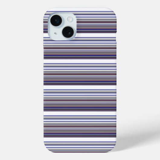 かわいいモダングレー+ブルーストライプ Case-Mate iPhoneケース (裏面)
