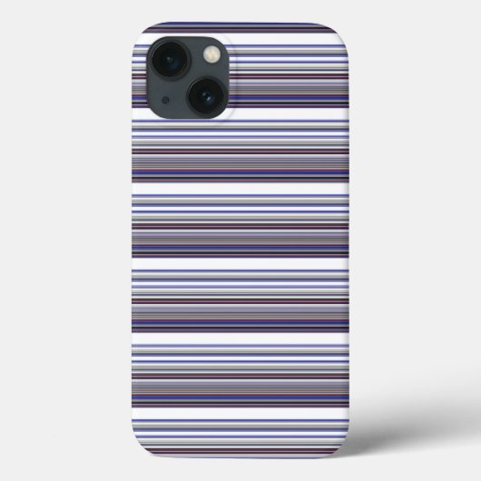 かわいいモダングレー+ブルーストライプ Case-Mate iPhoneケース (裏面)