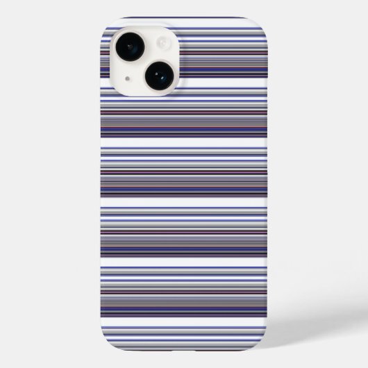 かわいいモダングレー+ブルーストライプ Case-Mate iPhoneケース (裏面)
