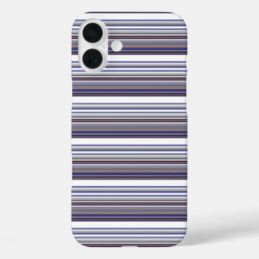 かわいいモダングレー+ブルーストライプ Case-Mate iPhoneケース (裏面)