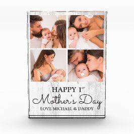 かわいいモダンコラージュ幸せなファースト・マザーズ・デイ フォトブロック