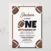 かわいいモダンサッカースポーツキッズ1st誕生日 招待状 (正面)