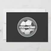 かわいいモダンサッカースポーツ写真第1誕生日 招待状 (裏面)