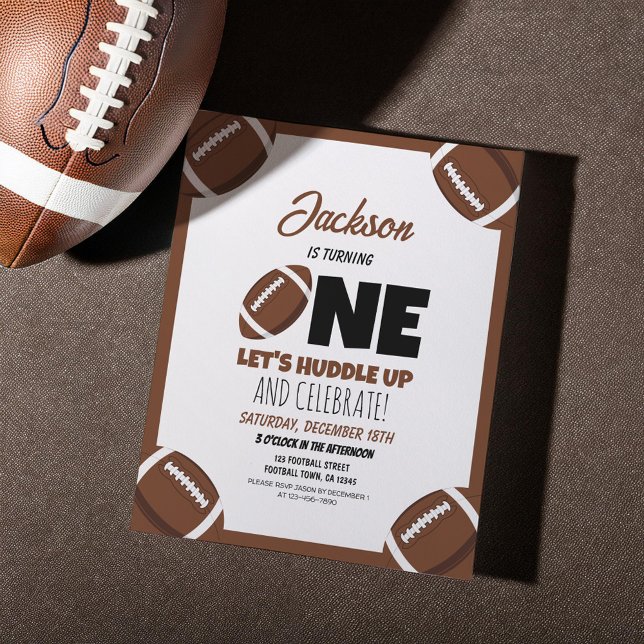 かわいいモダンサッカーバジェット1歳の誕生日招待状 (クリエイターアップロード済み)