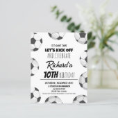 かわいいモダンサッカー予算誕生日招待状 (スタンド正面)