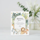 かわいいモダンサファリの赤ちゃんシャワー サンキューカード (スタンド正面)