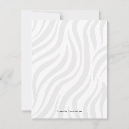 かわいいモダンサファリの赤ちゃんシャワー サンキューカード (裏面)