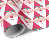 かわいいモダンサンタクロースのクリスマスパターン ラッピングペーパー (ロールコーナー)