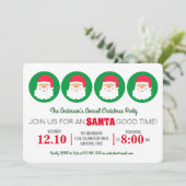 かわいいモダンサンタクロースのクリスマスホリデーパーティー 招待状 (スタンド正面)