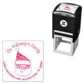 かわいいモダンサンタクロース差出人住所クリスマス セルフインキングスタンプ (インサイチュ)