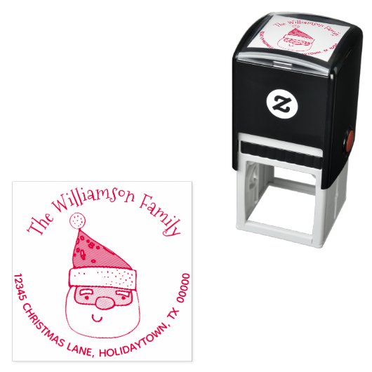 かわいいモダンサンタクロース差出人住所クリスマス セルフインキングスタンプ (インサイチュ)