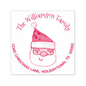 かわいいモダンサンタクロース差出人住所クリスマス セルフインキングスタンプ (デザイン)