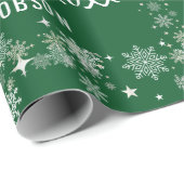 かわいいモダンサンタクロース雪のパーソナライズされた結晶 ラッピングペーパー (ロールコーナー)