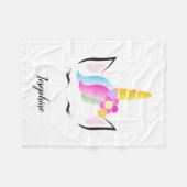 かわいいモダンシックパーソナライズされたユニコーンベビー フリースブランケット (正面(横))