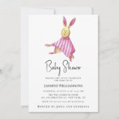 かわいいモダンシンプルピンクの赤ちゃんシャワー招待状 招待状 (正面)