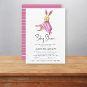 かわいいモダンシンプルピンクの赤ちゃんシャワー招待状 招待状