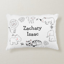 かわいいモダンジャングルサファリアニマルズボーイ子供部屋 アクセントクッション