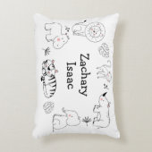 かわいいモダンジャングルサファリアニマルズボーイ子供部屋 アクセントクッション (正面(垂直))