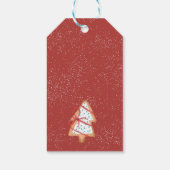 かわいいモダンジンジャーパンのクリスマスツリー青い雪 ギフトタグ (裏面)