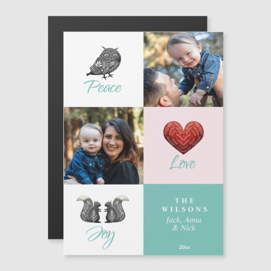 かわいいモダンスカンジナビア写真クリスマス (正面/裏面)